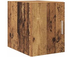 Wandkast van houtmateriaal, 30 x 42,5 x 39,5 cm, wandgemonteerde hangkast met zilveren handgrepen, rechthoekige opslag voor woonkamer en eetkamer