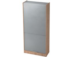 Wandkast - Walnoot/Zilver - 90 x 40 x 200,4 cm - Signa R90 RE
