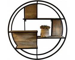 Wandkast - Wandrek Industrieel - Wandrek - Wandrek Metaal Zwart - Wandrek Rond - 100 cm
