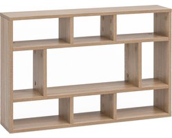 Wandkast - Wandrek - Scandinavisch design - 9 compartimenten - Hout - 75x16x51 cm
