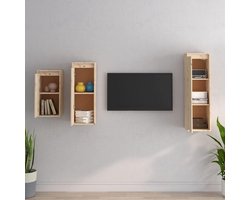 Wandkasten Set - Tv Meubels - Opbergen Woonkamer - Massief Grenenhout - Diverse Maten - Grijs