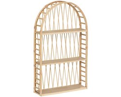 Wandkastje bamboe effect - beige - bamboe - 3 plankjes - 75 x 45 cm - wandplanken