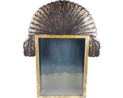 Wandkastje metaal blauw/goudkleur 46x12,5x60cm