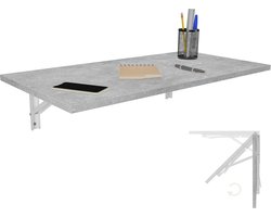 Wandklaptafel - Inklapbare Keukentafel - 80x40 cm - Beton kleur - Wandmontage