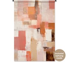 Wandkleed 120x180 cm - Wanddoek Kunst - Roze - Abstract - Wandtapijt - Wandkleden