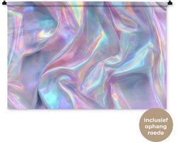 Wandkleed 150x100 cm - Wanddoek Golvend - Pasteltinten - Glanzend - Stof - Wandtapijt - Wandkleden