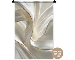 Wandkleed 60x90 cm - Wanddoek Stof - Plooien - Goud - Wandtapijt - Wandkleden