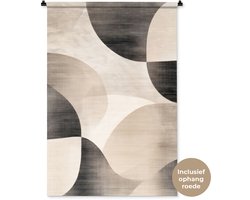 Wandkleed 90x135 cm - Wanddoek Grillige vormen - Subtiele overgangen - Dynamisch - Wandtapijt - Wandkleden