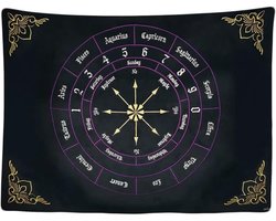 Wandkleed binnen - Wandtapijt - Astrologie - Tarot Kaarten - Mandala - Muurkleed - Wanddoek Stof - 200 x 150 cm - Wanddecoratie - Muurhanger - Fotobehang - Poster - Ulticool - Woonkamer - Slaapkamer - Tiener - Decoratie Versiering