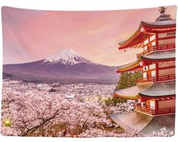 Wandkleed binnen - Wandtapijt - Bloemen - Japan - Berg - Natuur - Muurkleed - Wanddoek Stof - 200 x 150 cm - Wanddecoratie - Poster - Ulticool