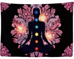 Wandkleed binnen - Wandtapijt - Chakra - Energie - Reiki - Mandala - Muurkleed - Wanddoek Stof - 200 x 150 cm - Wanddecoratie - Wandhanger - Muurhanger - Fotobehang - Poster - Ulticool - Decoratie - Woonkamer - Slaapkamer