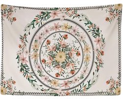 Wandkleed binnen - Wandtapijt - Mandala - Bloemen - Landelijk - Muurkleed - Wanddoek Stof - 200 x 150 cm - Wanddecoratie - Wandhanger - Muurhanger - Fotobehang - Poster - Ulticool - Decoratie - Woonkamer - Slaapkamer - Lente