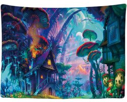 Wandkleed binnen - Wandtapijt - Paddestoel - Psychedelic - Natuur - Wiet - Muurkleed - Wanddoek Stof - 200 x 150 cm - Wanddecoratie - Wandhanger - Muurhanger - Fotobehang - Poster - Ulticool - Decoratie - Woonkamer - Slaapkamer