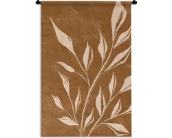 Wandkleed - Bohemian - Bladeren - Vintage - Bruin - Wanddoek - Katoen - Wandtapijt - Tapestry - Woondecoratie - 90x135 cm - Woonkamer - Wandkleden voor binnen - Muurdecoratie - Muurkleed