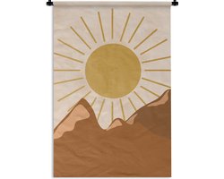 Wandkleed - Bohemian - Zon - Berg - Abstract - Vintage - Tapestry - Slaapkamer decoratie - Katoen - Wandtapijt - 60x90 cm - Muurdecoratie - Muurkleed - Wandkleden - Wanddoek