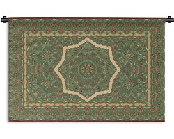 Wandkleed - Mandala - Groen - Design - Bloemen - Hippie - Tapestry - Woondecoratie - Wanddoek - Katoen - Slaapkamer - 120x80 cm - Wanddecoratie - Muurkleed - Muurdecoratie - Wandtapijt