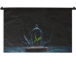 Wandkleed Stillevens Bloemen - Stilleven plant onder stolp Wandkleed katoen 120x80 cm - Wandtapijt met foto