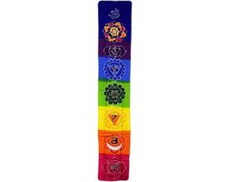 Wandkleed - Wanddecoratie - Chakra Banner Regenboog - 183x35 cm