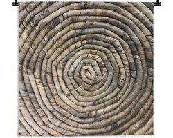Wandkleed - Wanddoek - Cirkel - Riet - Mand - 60x60 cm - Wandtapijt
