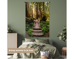 Wandkleed - Wanddoek - Jungle - Natuur - Trap - Bomen - 120x180 cm - Wandtapijt