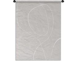 Wandkleed - Wanddoek - Line art - Abstract - Pastel - 120x160 cm - Wandtapijt