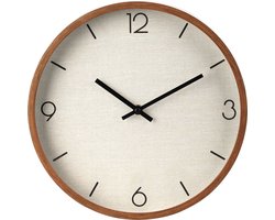 Wandklok 30cm hout look.