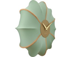 Wandklok 50cm-Silent-Green Pea-Fabric/Metal-NeXtime 'Ultimo'