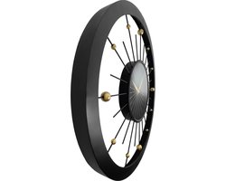 Wandklok 90 cm - Stille - Zwart - Metaal - NeXtime 'Orbit Large'