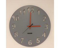 WANDKLOK AMSTERDAM GREY & ORANGE -- MODERN DUTCH DESIGN --