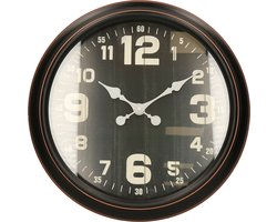 Wandklok analoog zwart 40 cm - Klokken - Wandklokken/muurklokken