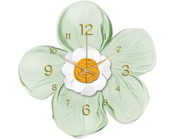 Wandklok, Art Deco kristallen porseleinen bloem moderne wandklok, werkt op batterijen
