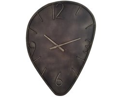 Wandklok Asymmetrisch Antraciet - Klok Organisch - Wandklokken - Klokken - Metaal - 56 x 78 x 4 cm