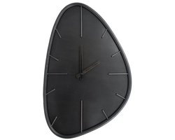 Wandklok Asymmetrisch Zwart - Klok Organisch - Wandklokken - Klokken - Metaal - 46 x 71 x 3.5 cm