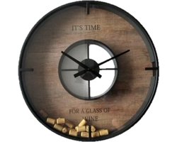 Wandklok - Clock with Storage Box - Vaderdag - Wijn - Kurken