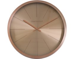 Wandklok copper 50x50x5cm roze/goud