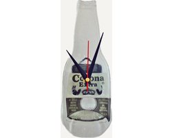 Wandklok - Corona bier klok - transparant - 24 x 9 cm