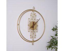 Wandklok Ember - Luxe Wandklok - 50 cm - Geluidstil - Goud