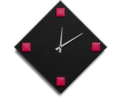 Wandklok - Houten Klok met Zwart Geëmbossed Papier