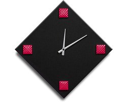 Wandklok - Houten Klok met Zwart Geëmbossed Papier