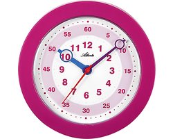 Wandklok in de kleur paars -- modern design -- voor kinderen