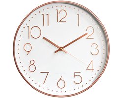 Wandklok Industrieel - Stil Uurwerk - Metaal Design Minimalistische Design - 1 Stuks - Woonkamer Roze Goud