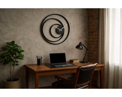 Wandklok Metaal-Wandklok Industrieel-Wandklok Modern-70cm-Staal-Gepoedercoat-Lasergesneden