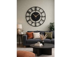 Wandklok Metaal-Wandklok Staal-Stil Uurwerk-Gepoedercoat-Design-50cm-industrieele klok-Modern