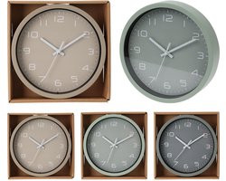 Wandklok Ø20cm groen/grijs of taupe