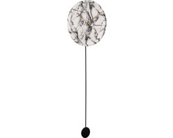 Wandklok - Pendule Longue - Marmer Print - Wit