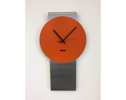 Wandklok Pendulum Orange Modern Dutch Design