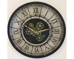 Wandklok RADER BLACK Vintage Industrieel Design