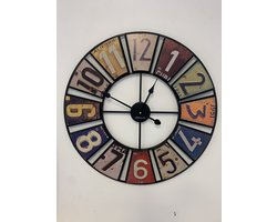 Wandklok RETRO INDUSTRIEEL DESIGN MULTI COLOR