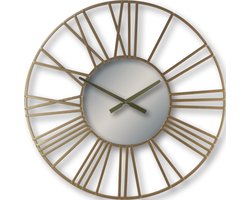 Wandklok Romeins - ø80x5x80 - Goud - Ijzer