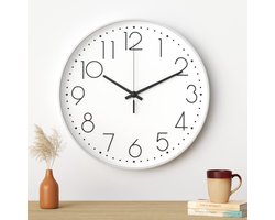 Wandklok, Ronde Wandklok Met Kwartswijzer, Stille, Niet-Tikkende Moderne Klok, Werkt Op Batterijen